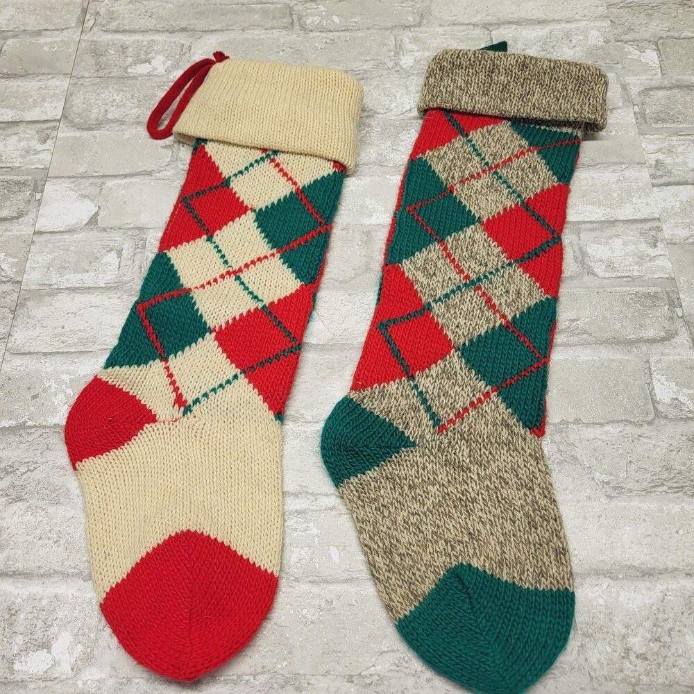 handmade knit christmas stockings